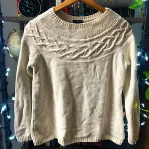 Beautiful Cream Talbots Sweater with Detailing